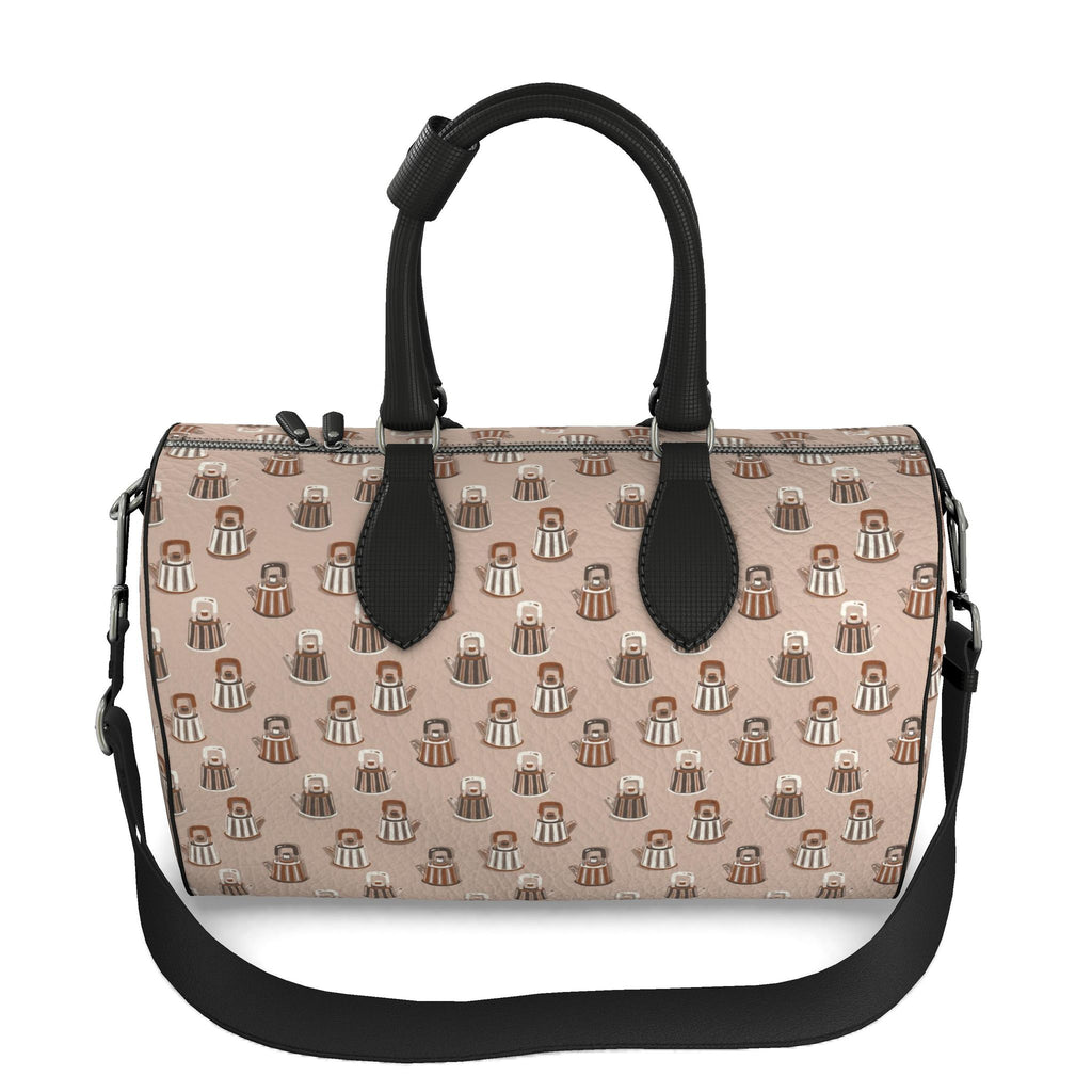 Leather Duffle Bag – Kettle Print | Handmade UK