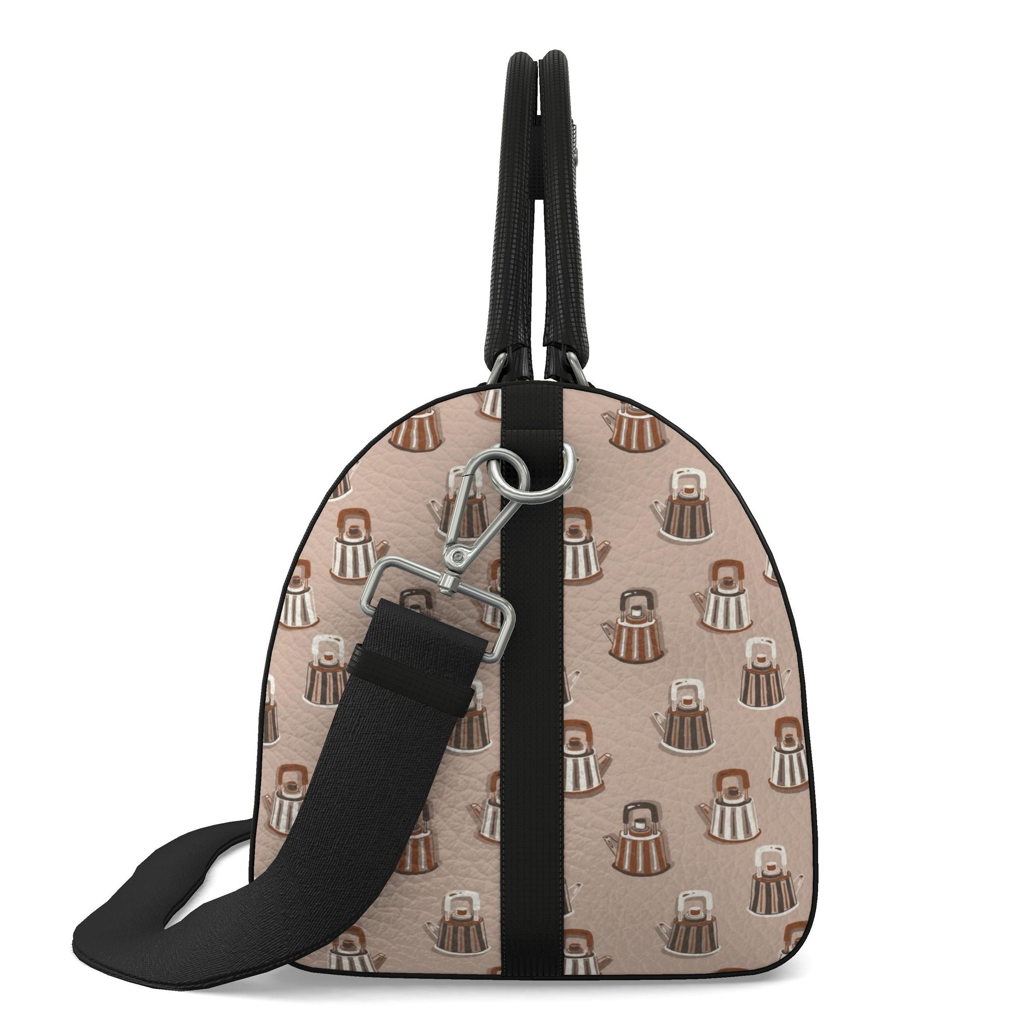 Leather Duffle Bag – Kettle Print | Handmade UK