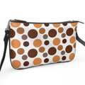 Pochette Double Zip Bag – Brown Polka Dot Print | Nappa Leather | Handmade UK