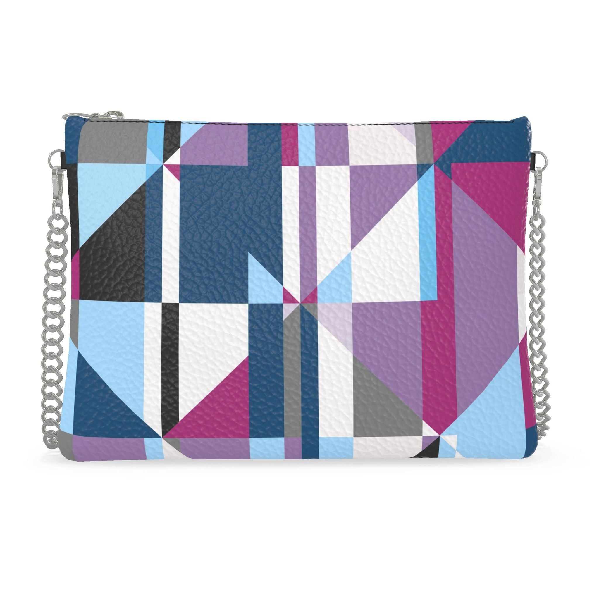 Leather Crossbody Bag with Chain – Floral Print | Handmade UK