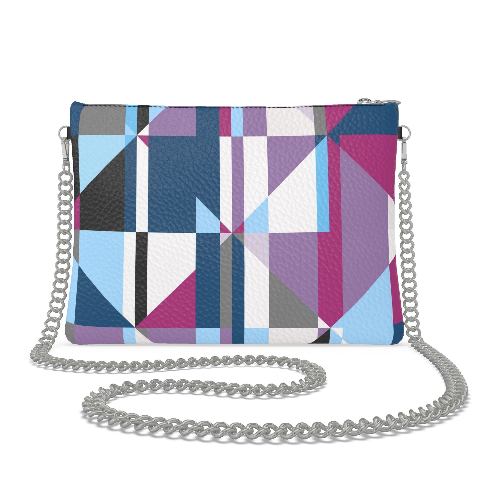 Leather Crossbody Bag with Chain – Floral Print | Handmade UK