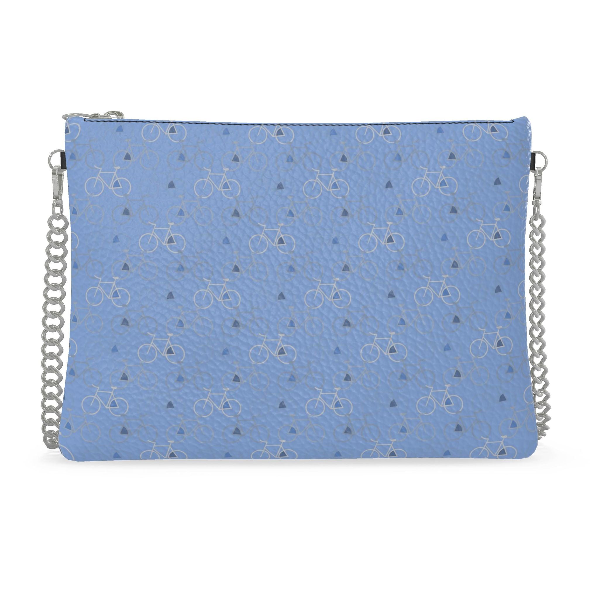 Leather Crossbody Bag with Chain – Botanical Print | Handmade UK
