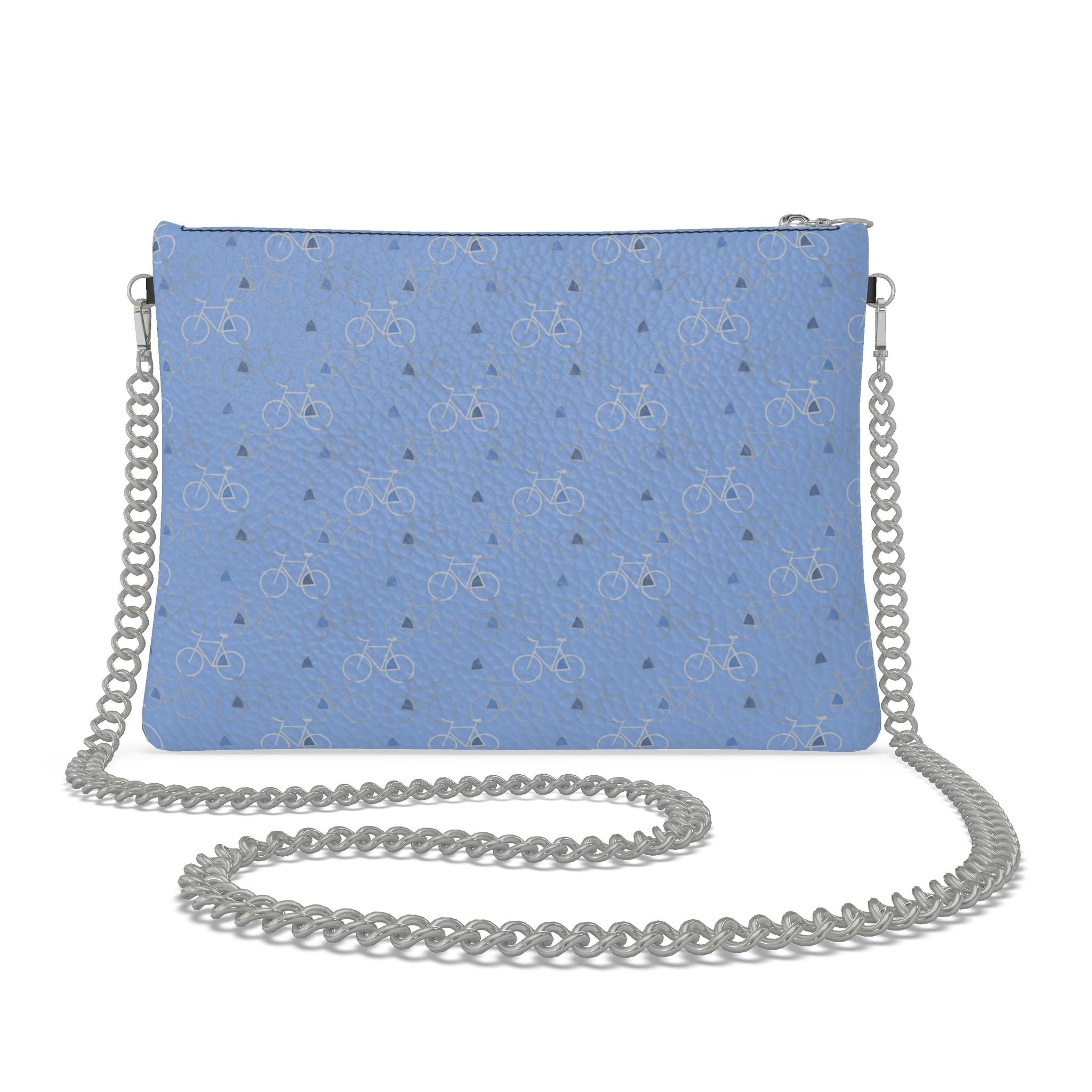 Leather Crossbody Bag with Chain – Botanical Print | Handmade UK