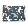 Leather Crossbody Bag with Chain – Graphic Print | Handmade UK