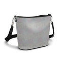 Penzance Leather Bucket Tote – Grey Firework Print | Handmade UK