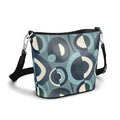 Penzance Leather Bucket Tote – Green & Cream Abstract Print | Handmade UK