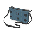 Pochette Double Zip Bag – Turquoise Vintage Tape Player Print | Handmade UK